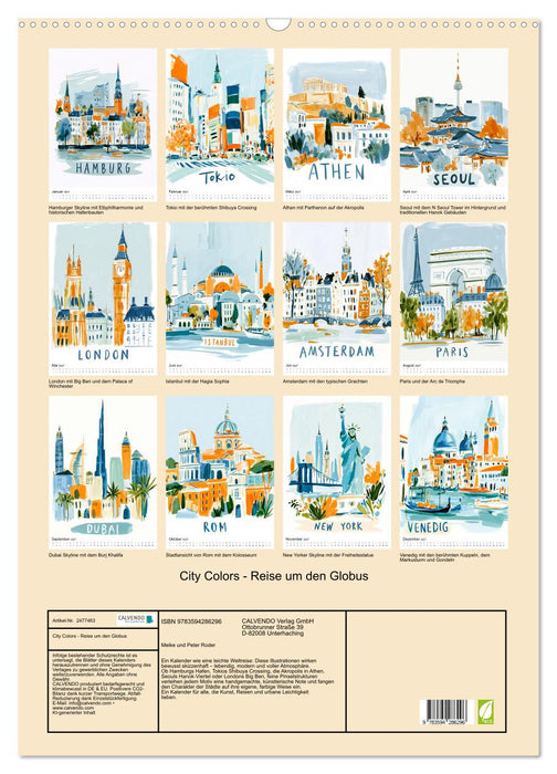City Colors - Reise um den Globus (CALVENDO Wandkalender 2027)