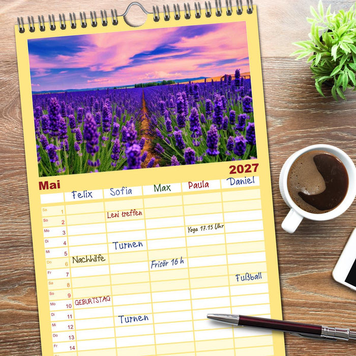 Lavendel für deine Sinne (CALVENDO Familienplaner 2027)