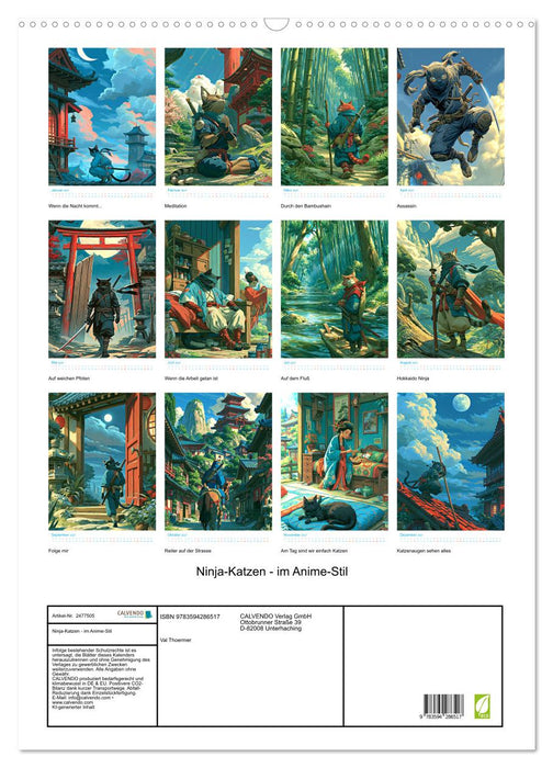Ninja-Katzen - im Anime-Stil (CALVENDO Wandkalender 2027)
