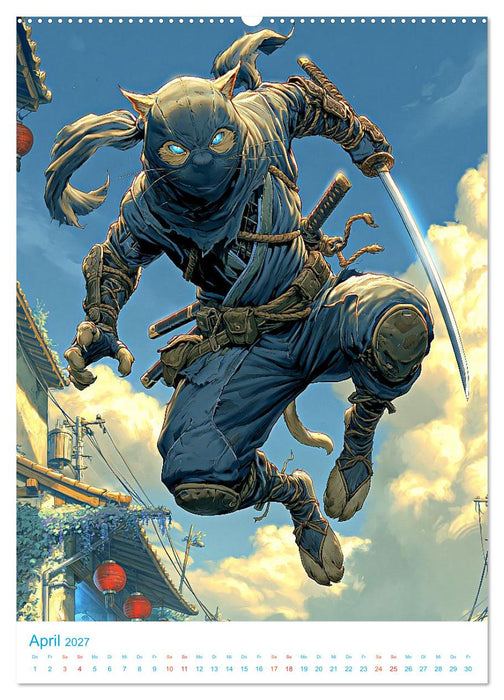Ninja-Katzen - im Anime-Stil (CALVENDO Wandkalender 2027)