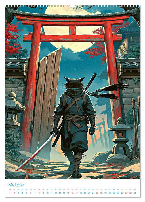 Ninja-Katzen - im Anime-Stil (CALVENDO Wandkalender 2027)