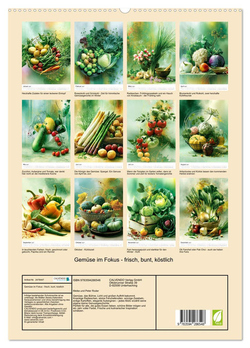 Gemüse im Fokus - frisch, bunt, köstlich (CALVENDO Premium Wandkalender 2027)