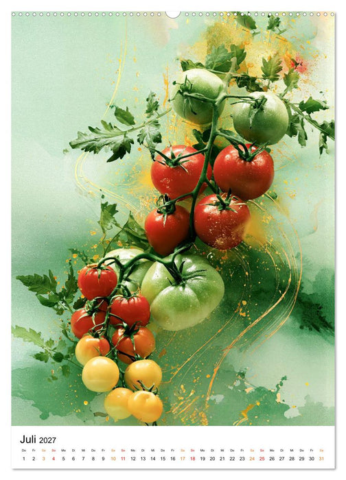 Gemüse im Fokus - frisch, bunt, köstlich (CALVENDO Premium Wandkalender 2027)