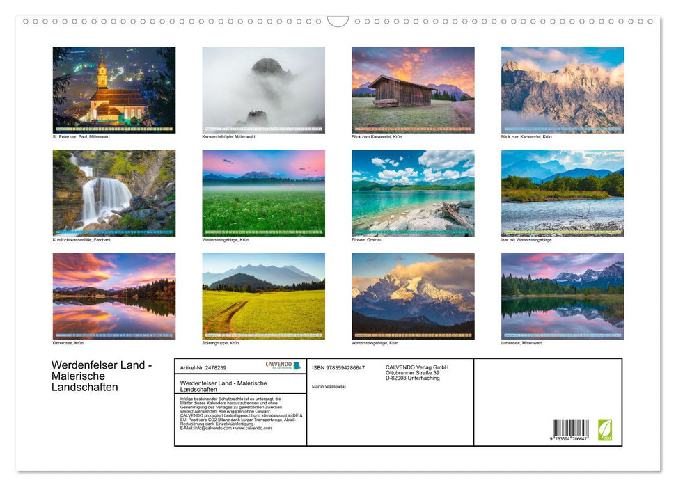 Werdenfelser Land - Malerische Landschaften (CALVENDO Wandkalender 2027)