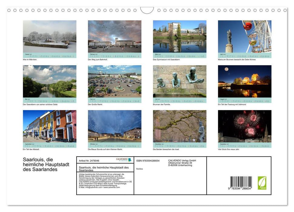 Saarlouis, die heimliche Hauptstadt des Saarlandes (CALVENDO Wandkalender 2027)