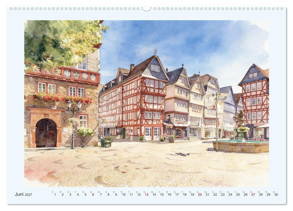 Die schönsten Altstädte in Hessen (CALVENDO Premium Wandkalender 2027)