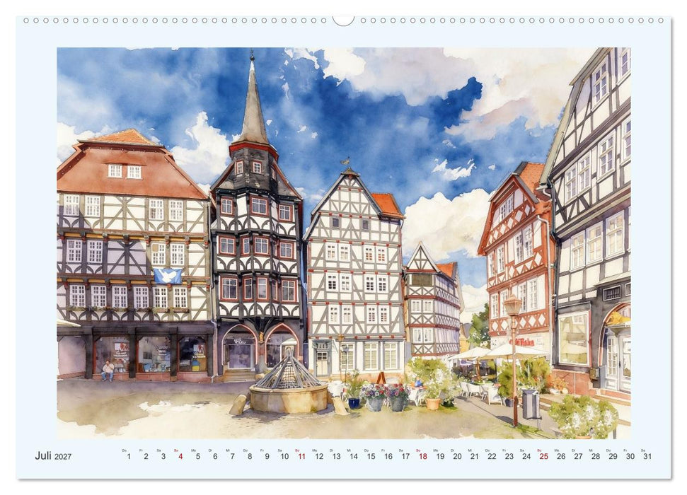 Die schönsten Altstädte in Hessen (CALVENDO Premium Wandkalender 2027)