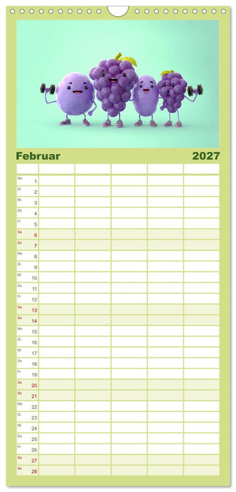 Vegane Power - Kalender für Veganer, Vegetarier und alle Pflanzenfans (CALVENDO Familienplaner 2027)