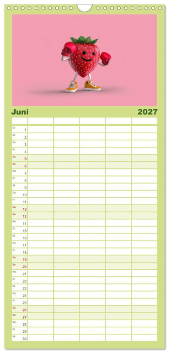 Vegane Power - Kalender für Veganer, Vegetarier und alle Pflanzenfans (CALVENDO Familienplaner 2027)
