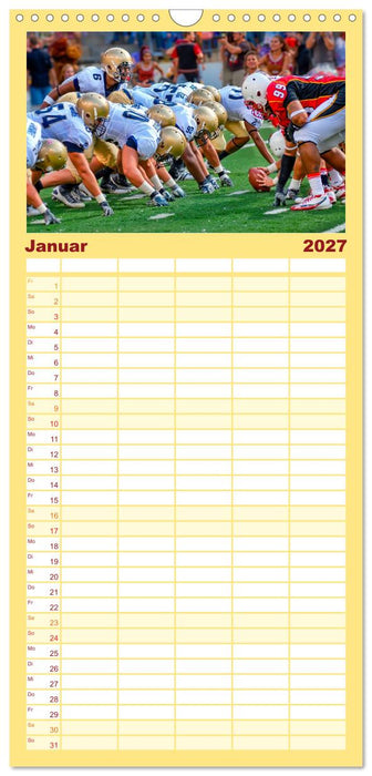 American Football - Touchdown durchs Jahr (CALVENDO Familienplaner 2027)