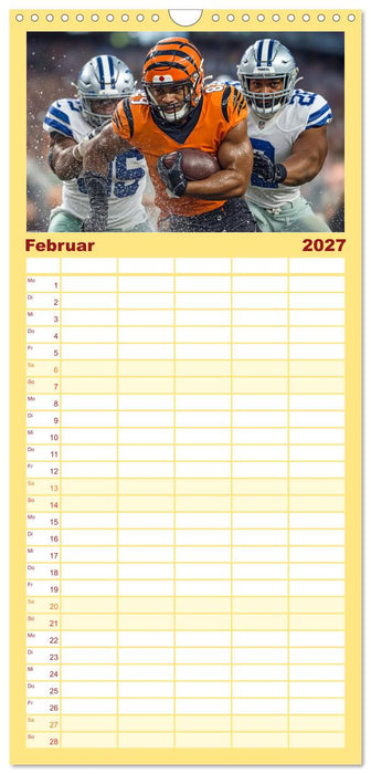American Football - Touchdown durchs Jahr (CALVENDO Familienplaner 2027)