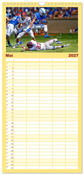 American Football - Touchdown durchs Jahr (CALVENDO Familienplaner 2027)