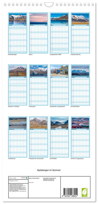Spitzbergen im Sommer (CALVENDO Familienplaner 2027)