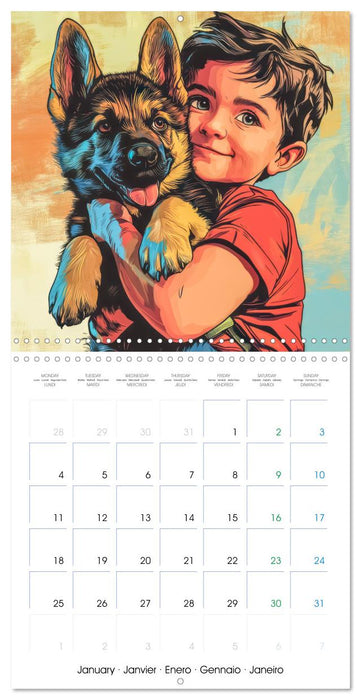 German Sheperd - Comic Style (CALVENDO Monthly Calendar 2027)