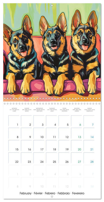 German Sheperd - Comic Style (CALVENDO Monthly Calendar 2027)