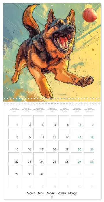 German Sheperd - Comic Style (CALVENDO Monthly Calendar 2027)