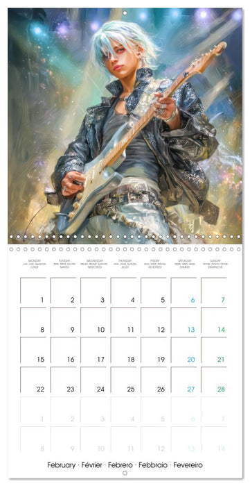 Pop stars célèbres - Inspiré du style Manga (CALVENDO Calendrier mensuel 2027)