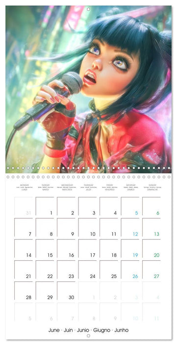 Pop stars célèbres - Inspiré du style Manga (CALVENDO Calendrier mensuel 2027)