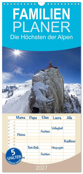 Die Höchsten der Alpen (CALVENDO Familienplaner 2027)