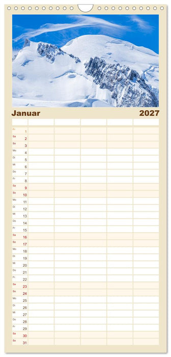 Die Höchsten der Alpen (CALVENDO Familienplaner 2027)