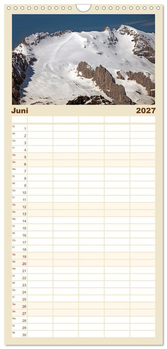 Die Höchsten der Alpen (CALVENDO Familienplaner 2027)