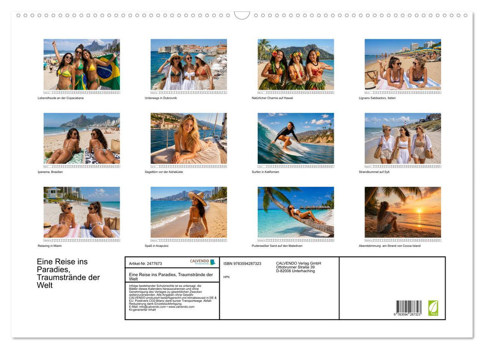 Eine Reise ins Paradies, Traumstrände der Welt (CALVENDO Wandkalender 2027)