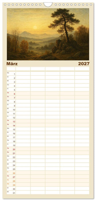 Im Licht der Sehnsucht - Romantische Landschaften (CALVENDO Familienplaner 2027)