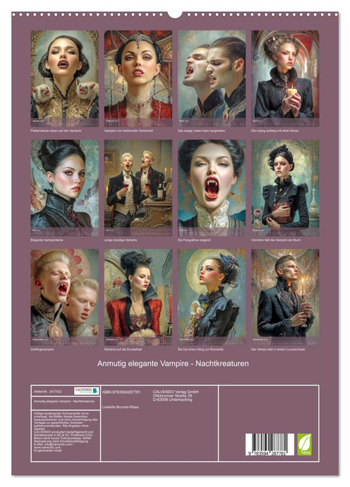 Anmutig elegante Vampire - Nachtkreaturen (CALVENDO Premium Wandkalender 2027)