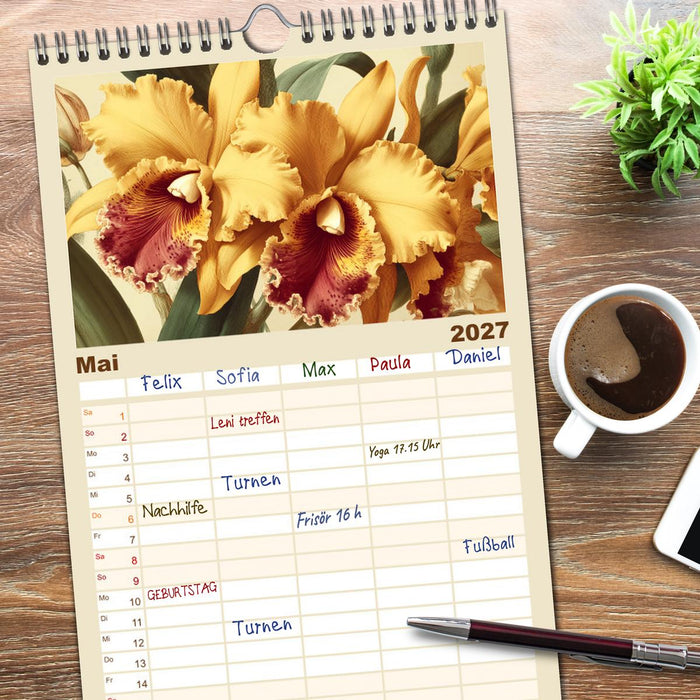 Florale Meisterwerke (CALVENDO Familienplaner 2027)