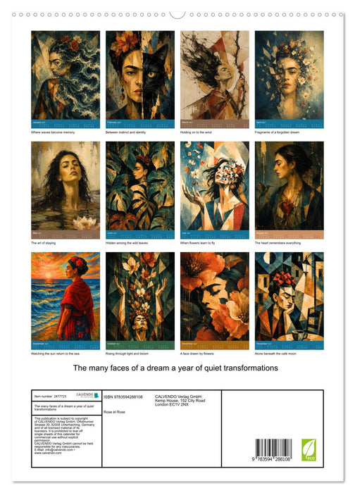 The many faces of a dream a year of quiet transformations (CALVENDO Premium-Calendar 2027)