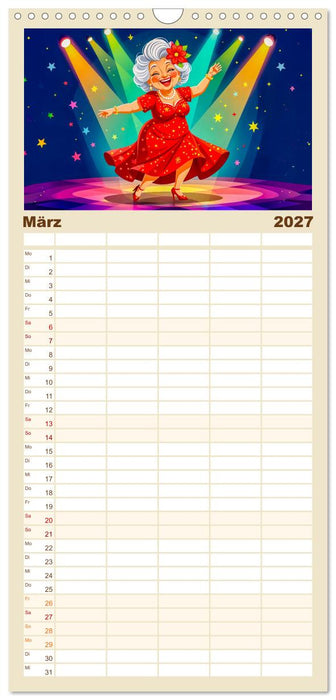 Oma rockt den Ruhestand - Lustiger Frauenkalender mit Humor (CALVENDO Familienplaner 2027)