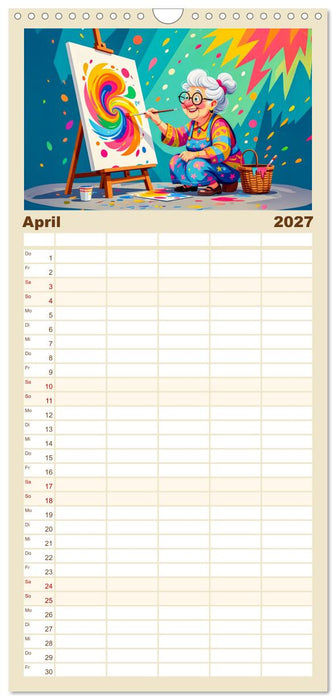 Oma rockt den Ruhestand - Lustiger Frauenkalender mit Humor (CALVENDO Familienplaner 2027)