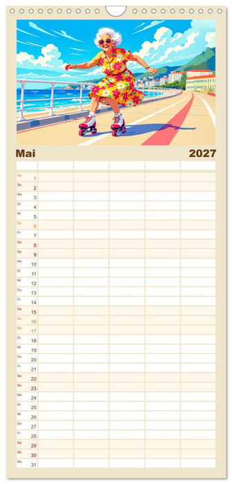 Oma rockt den Ruhestand - Lustiger Frauenkalender mit Humor (CALVENDO Familienplaner 2027)