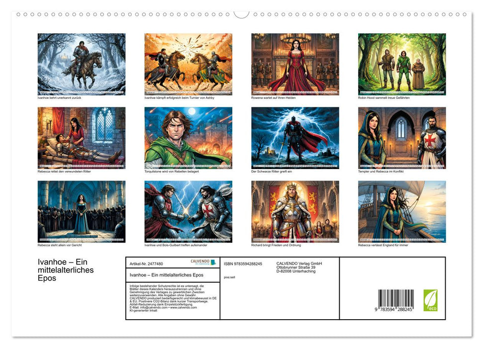 Ivanhoe – Ein mittelalterliches Epos (CALVENDO Premium Wandkalender 2027)