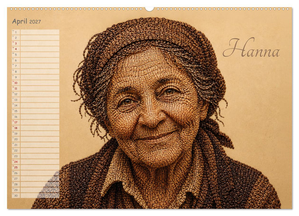 Kaffeetypen - Charakterköpfe aus Bohnen (CALVENDO Premium Wandkalender 2027)