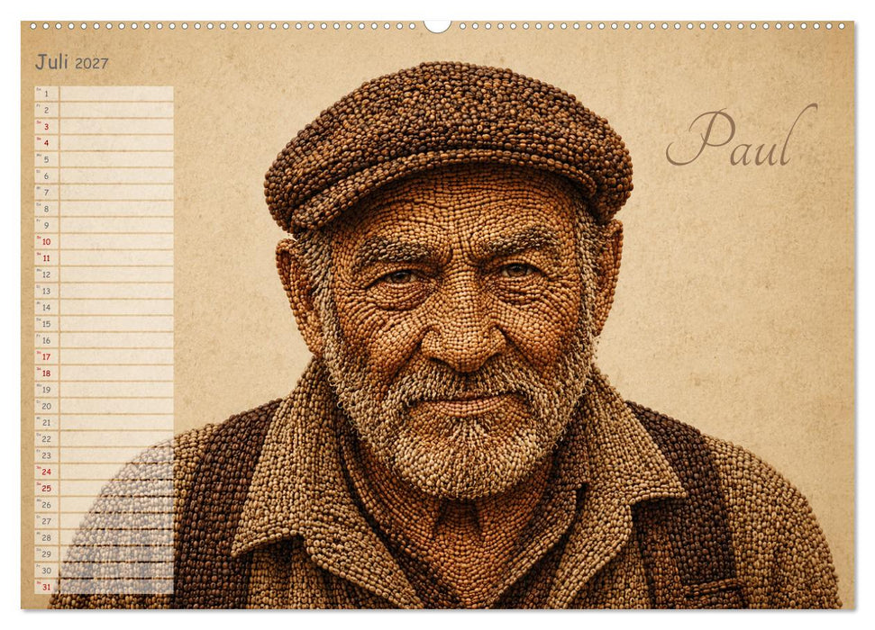 Kaffeetypen - Charakterköpfe aus Bohnen (CALVENDO Premium Wandkalender 2027)