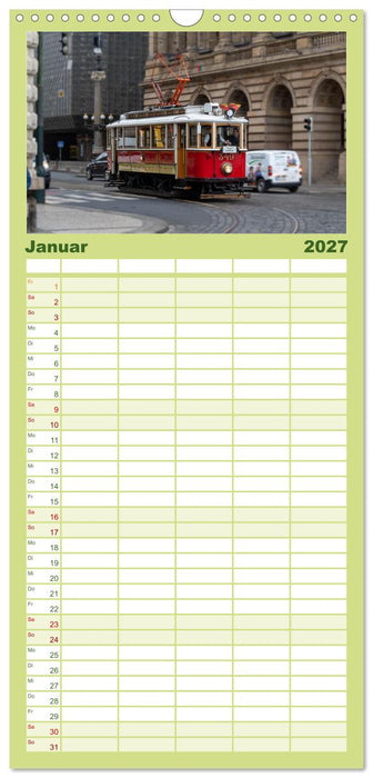 Straßenbahnklassiker auf Schienen (CALVENDO Familienplaner 2027)