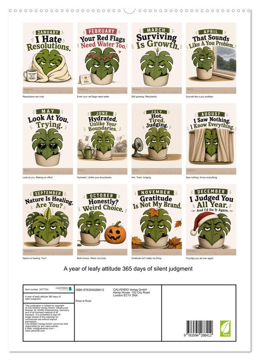 A year of leafy attitude 365 days of silent judgment (CALVENDO Premium-Calendar 2027)