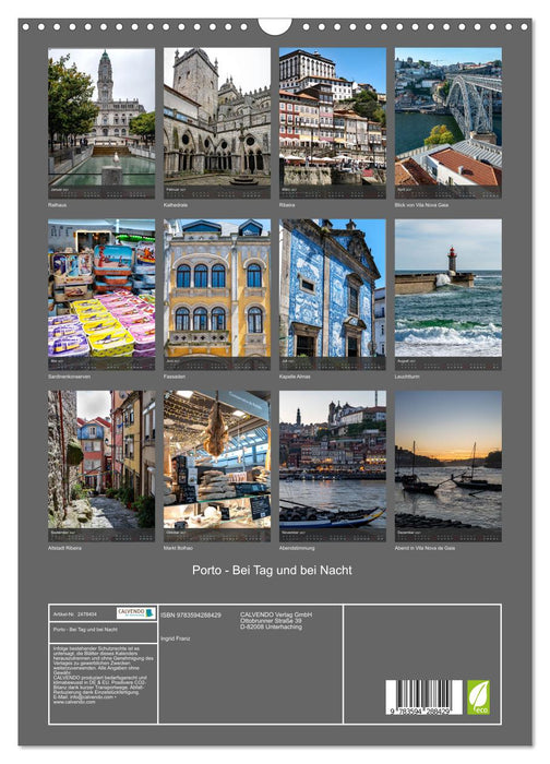 Porto - Bei Tag und bei Nacht (CALVENDO Wandkalender 2027)