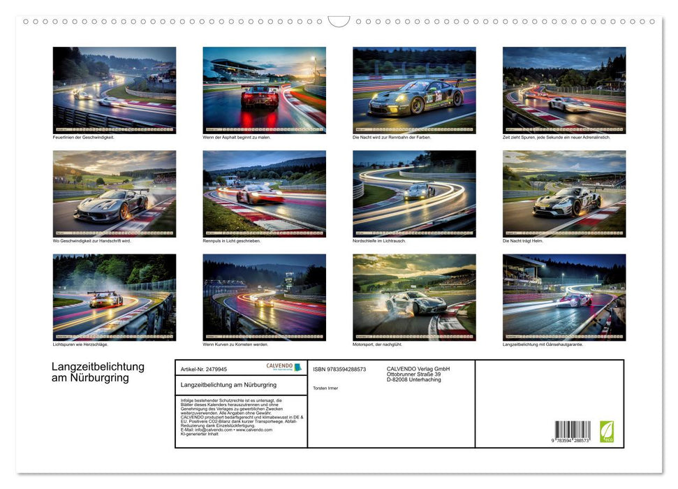 Langzeitbelichtung am Nürburgring (CALVENDO Wandkalender 2027)