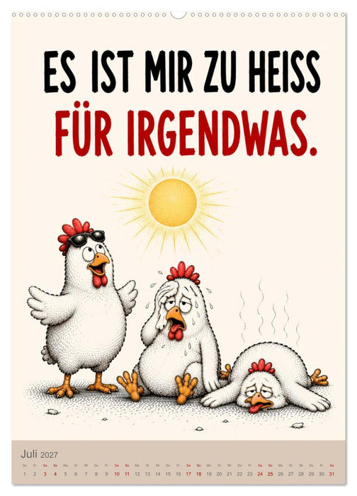 Das Hühner Büro - 12 Monate. 3 Typen. 0 Lösungen (CALVENDO Premium Wandkalender 2027)
