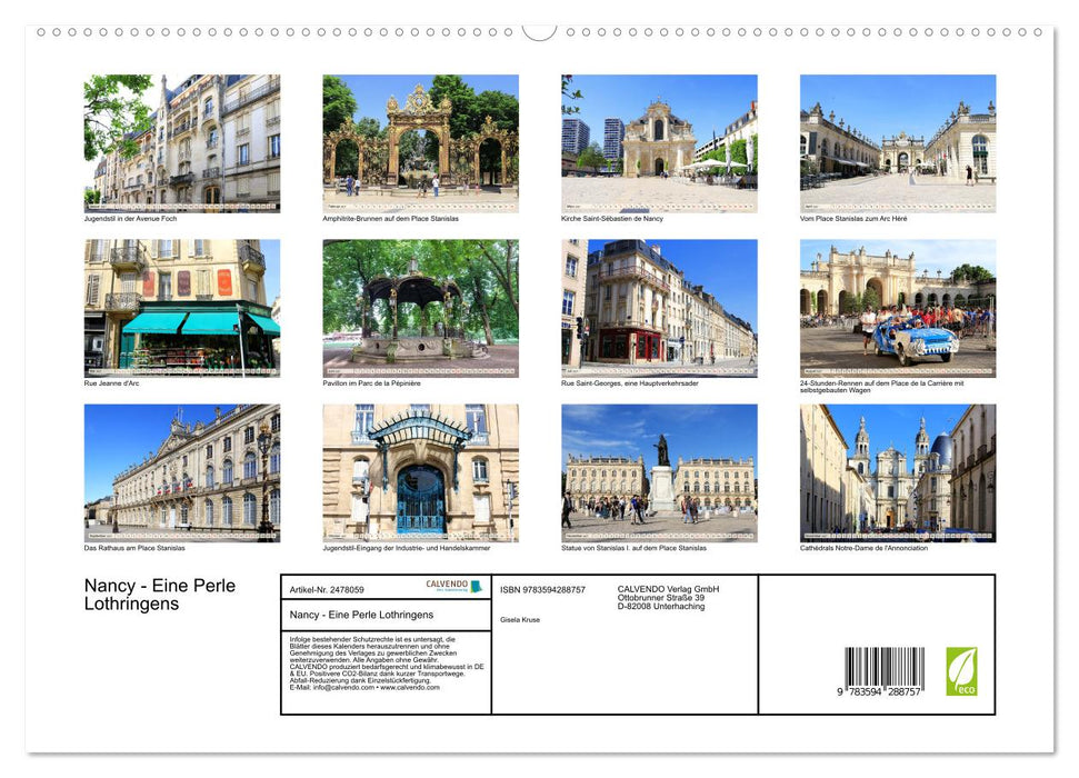 Nancy - Eine Perle Lothringens (CALVENDO Premium Wandkalender 2027)