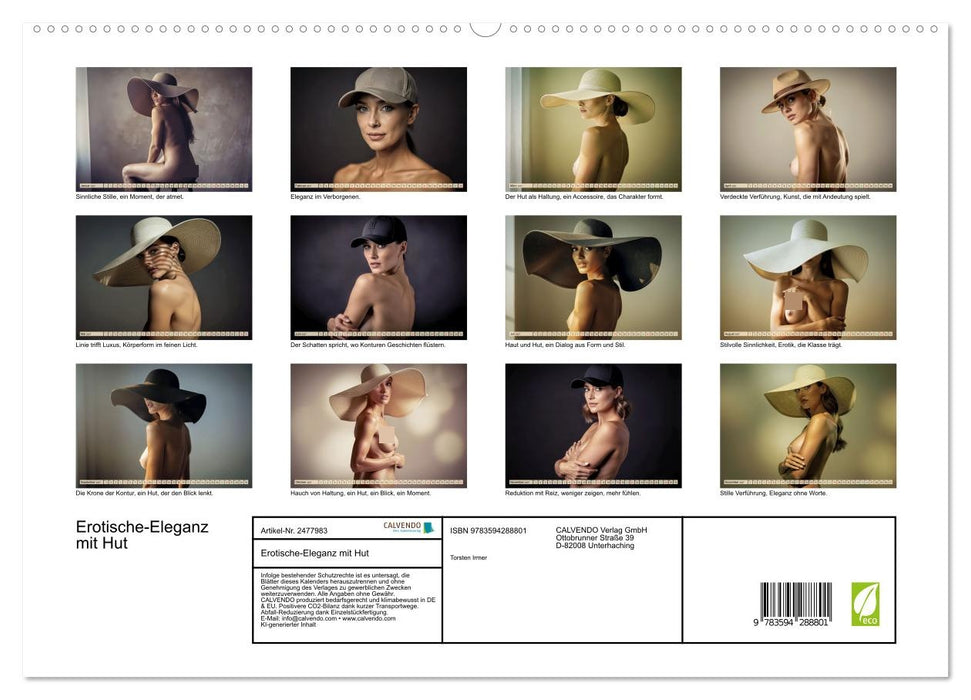 Erotische-Eleganz mit Hut (CALVENDO Premium Wandkalender 2027)