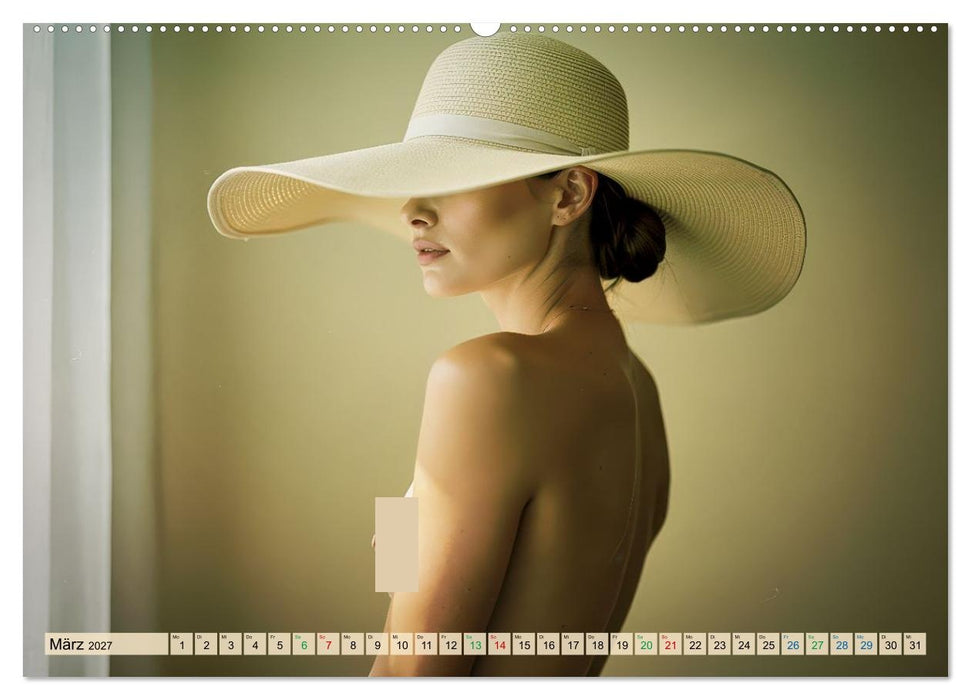 Erotische-Eleganz mit Hut (CALVENDO Premium Wandkalender 2027)