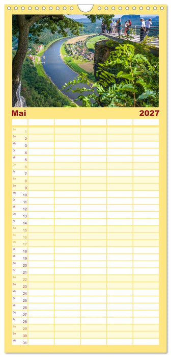 Sächsische Schweiz - Beeindruckende Felsen und unberührte Natur (CALVENDO Familienplaner 2027)