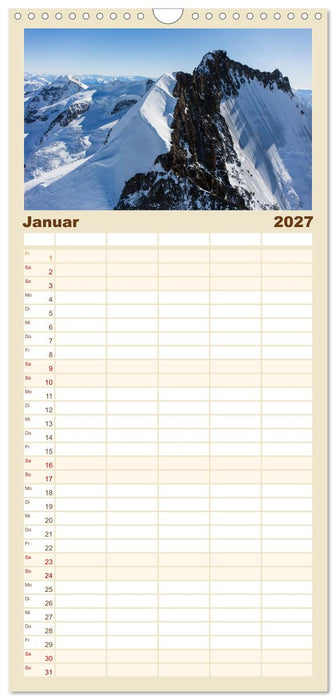 Die 12 dominantesten Berge der Alpen (CALVENDO Familienplaner 2027)