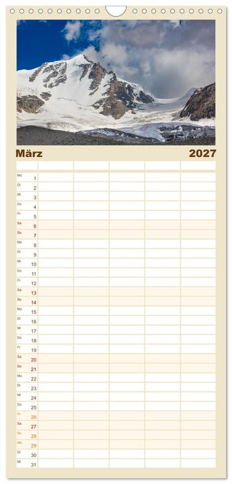 Die 12 dominantesten Berge der Alpen (CALVENDO Familienplaner 2027)
