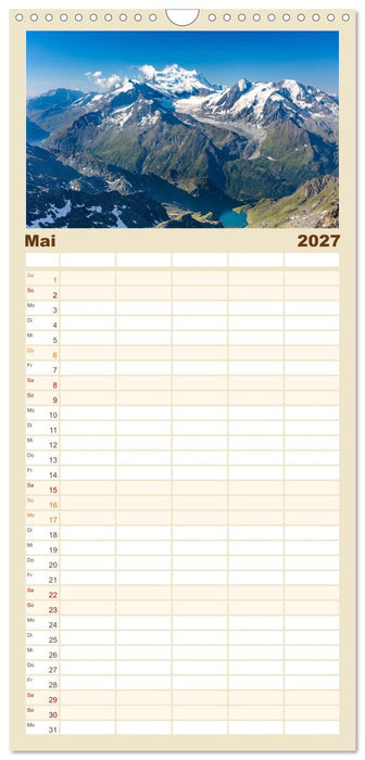 Die 12 dominantesten Berge der Alpen (CALVENDO Familienplaner 2027)
