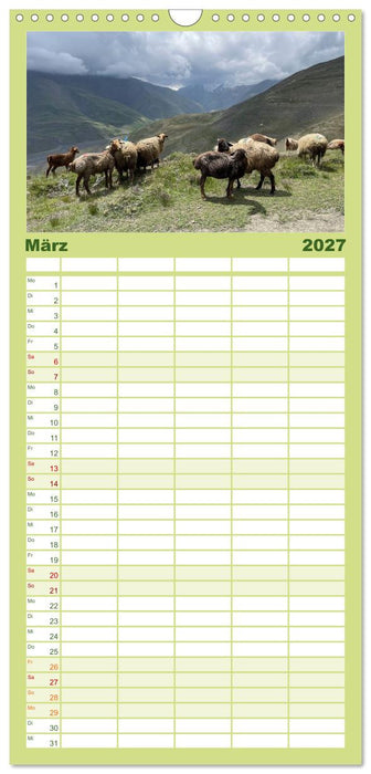 Wilde Bergwelten in Aserbaidschan (CALVENDO Familienplaner 2027)