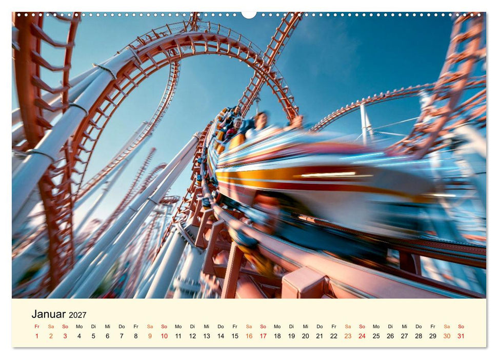 Achterbahn - High Tech, High Speed, High Thrill (CALVENDO Premium Wandkalender 2027)